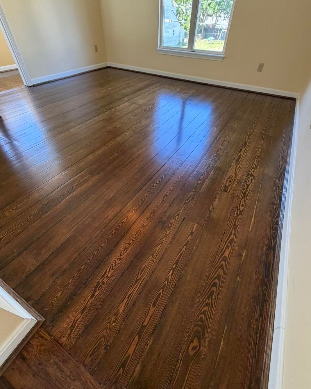 Bedroom floor after refinishing