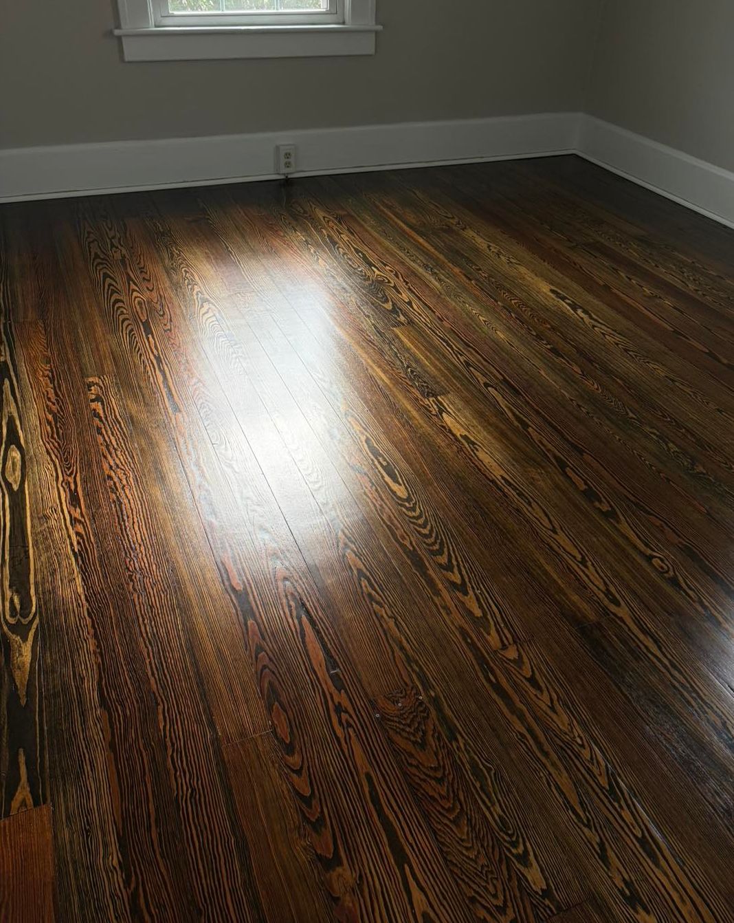 Bedroom floor after refinishing